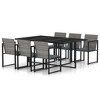 vidaXL Outdoor Dining Set Gray Poly Rattan 7 Piece Removable Covers - 2 of 4