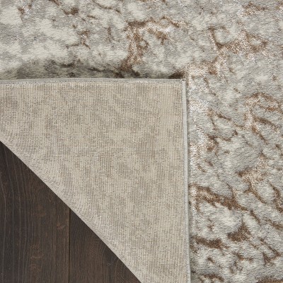 Gray Abstract 5' x 7' Synthetic Easy Care Area Rug