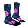 Flowers And Leaves Women Printed Crew Socks Funny Funky Socks Soft Polyester Novelty Gifts for Artists Men - 3 of 4
