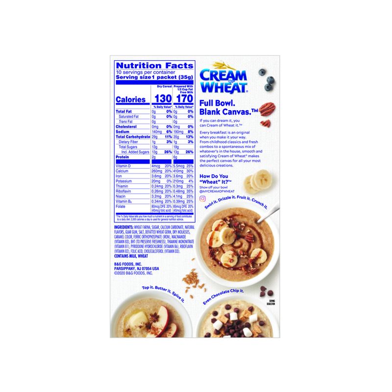 Cream of Wheat Instant Maple Brown Sugar Hot Cereal - 10ct, 2 of 11
