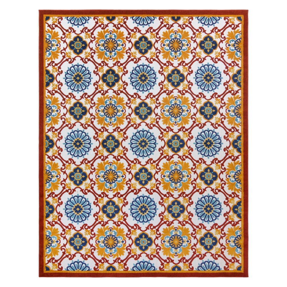  x 7' Fosel Chora Outdoor Rug Red