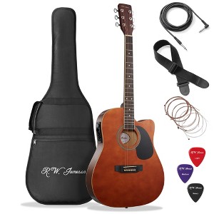 Jameson 41-Inch Full-Size Acoustic Electric Guitar with Thinline Cutaway Design - Includes Gig Bag and Accessories - 1 of 4