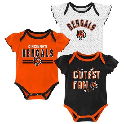 NFL Cincinnati Bengals Baby Girls' Bodysuit Set 3pk - 18M