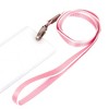 Unique Bargains Plastic Vertical ID Badge Card Neck Strap Holder Pink White - 4 of 4
