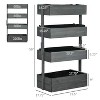 Vince 4-Tier Wooden Raised Garden Bed, Planter Stand Box, Self-Draining with Non-Woven for Flowers and Vegetables, Outdoor Furniture - The Pop Home - 3 of 4