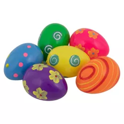Northlight 6ct Springtime Easter Eggs with Painted Designs 3.25”
