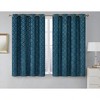 HLC.ME Versailles Lattice Flocked 100% Complete Blackout Thermal Insulated Window Curtain Grommet Panels, Set of 2 - 2 of 4