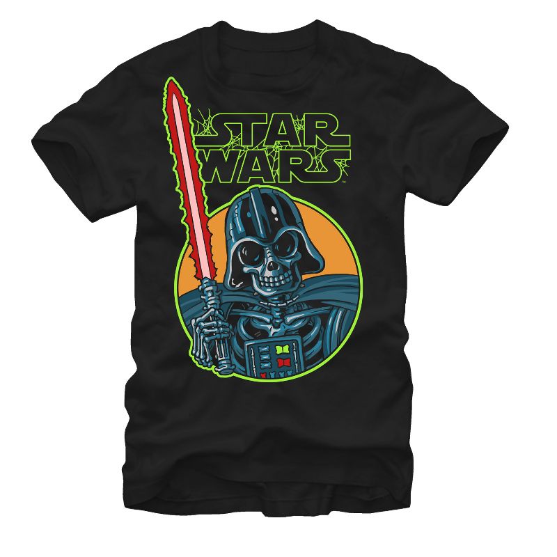Men's Star Wars Halloween Vader Skeleton T-Shirt, 1 of 5