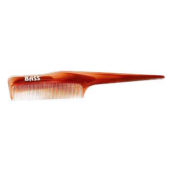 Bass Brushes Tortoise Shell Finish Grooming Comb Premium Acrylic Fine Tooth with Long Tail Handle Fine Tooth with Long Tail Handle
