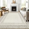 Indoor Modern Bordered Solid Color Area Rugs Ultra Soft Washable Low Pile Non Slip Carpet for Living Room Bedroom Thin Floor Mat - 4 of 4