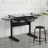 Drafting Table Artist Drawing Table Tilted Tabletop Tempered Glass Topped Art Desk Adjustable Work Station,38.18'' x 23.60'' x 7''(3.18*1.97*0.58ft) - 4 of 4