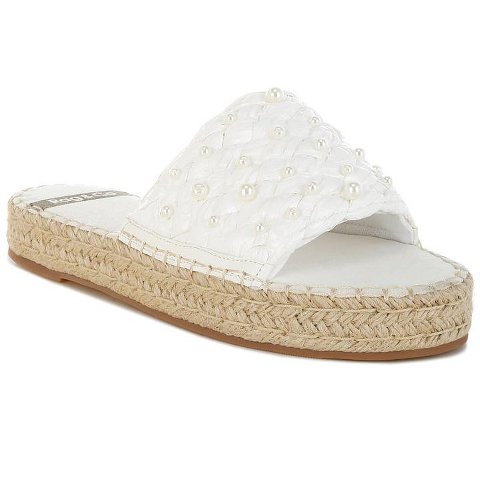 Обувь Rag & Co Womens Yakna Pearl Embellished Woven Flats 8