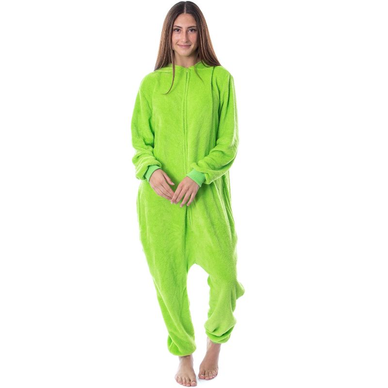 Disney Monsters Inc Adult Mike Wazowski Kigurumi Costume Union Suit Pajama Lime Green, 4 of 7