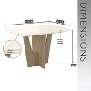 Okak Compact 4/6 Seater Italian Dining Table with Painted Glass Top and Wooden Base Kitchen Table for Kitchen, Dining Room - 4 of 4