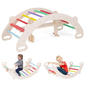 Costway 4-in-1 Rocking Horse Climber w/ Arch Climber Crawling Tunnel for Boys & Girls - 1 of 4