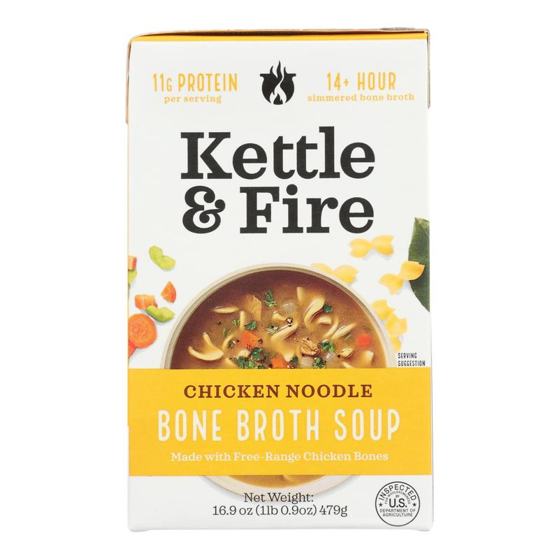 Kettle & Fire Chicken Noodle Bone Broth Soup - Case of 6/16.9 oz, 2 of 7