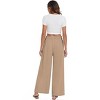 Women's High - Waisted Loose Casual Elastic - Waistband Pocketed Tie - Belt Wide - Leg Pants - 3 of 4