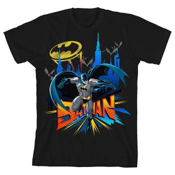 Batman Comic Art Black T-shirt Toddler Boy to Youth Boy