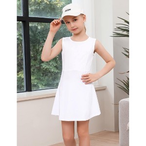 Girls Tennis Golf Dress Outfit Sleeveless Tank Top and Skorts Sets Sport Skirt with Shorts - 1 of 4