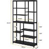 Tribesigns 8-Tier Staggered Bookcase, Freestanding Wood Bookshelf for Home Office - 3 of 4