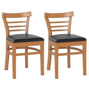 Tangkula Modern Dining Chair Set of 2 Upholstered Kitchen Chair w/Rubber Wood Legs - 1 of 4