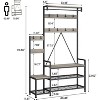 Industrial-Style Coat Rack with Bench and Shoe Cabinet Family Wardrobe Stand for Hallway Storage Suitable for Entrances, Living Rooms, Bedroom - 3 of 4