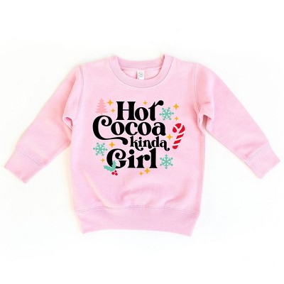 The Juniper Shop Hot Cocoa Kinda Girl Toddler Graphic Sweatshirt - 5/6 - Pink