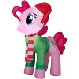 Gemmy Christmas Airblown Inflatable Pinkie Pie with Santa Hat and Green Sweater