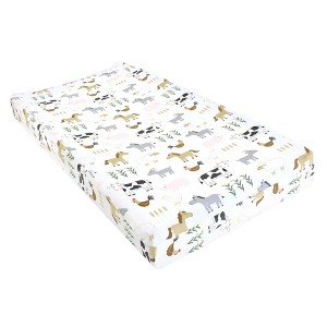 Hudson Baby Infant Changing Pad Cover, Cute Farm, One Size - 1 of 2