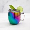 Cambridge Silversmiths Set of 4 20 fl oz Rainbow Moscow Mule Mugs: Stainless Steel, Dishwasher-Safe, Multicolored Drinkware - 3 of 4
