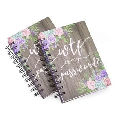 Paper Junkie 2 Pack Internet Address & Password Book with Alphabetical Tabs, Hardcover Floral Design