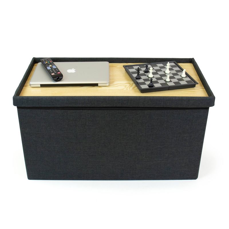 Heathered Storage Ottoman with Reversible Tray Cover - Humble Crew, 5 of 11