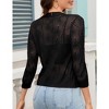 2025 Women's 3/4 Sleeve Crochet Knit Open Front Cardigan Cropped Shrug Bolero Lightweight Sweaters Tops - 2 of 4