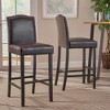 PU Faux Leather Armless Barstool (Set of 2) with Cushioned Backrest and Rubberwood Legs for Kitchen Island, Home Bar - 2 of 4