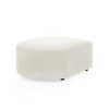 Alilang 29.00 inches Modern Upholstered Ottoman with Rounded Design and Plush Fabric-Beige - 3 of 4