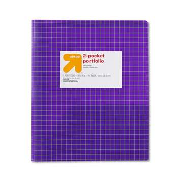 Poly Folder with Prongs Fashion Purple Grid - up & up™