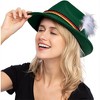 Joyfy 2 Green and Gray Swiss German Alpine Top Hats, Adults Retro Felt Fedora Hats for Halloween, Bavarian Dress Up, Costume Accessories - 2 of 4