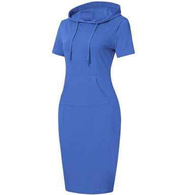 hoodie dress knee length Safuny Women's Knee Length Hoodie Dress Long Sweatshirt Pullover Pocket Solid Color Crew Neck Trendy Dresses Long Sleeve Elegant Casual Daily Comfy