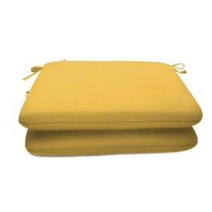 Casual Cushion Solid Sunbrella Fabric 2-Piece Indoor/Outdoor Seat Pad Cushion, 20"W x 18"L - 1 of 4