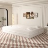 Lycvki Modern Convertible Sleeper Sofa Bed with 2 Pillows, Teddy Fabric,15" Full Size Folding Mattress,no assembly required - 3 of 4