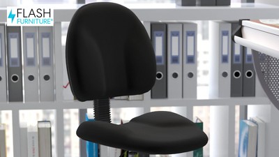 Black Adjustable Fabric Drafting Chair with Swivel