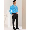 Lars Amadeus Men's Button Down Long Sleeves Casual Polka Dots Print Shirts - 4 of 4