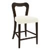 Vynxaria Counter Stool Without Arm,Set of 2,Dark Brown+Beige - 3 of 4