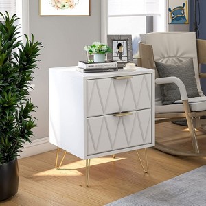 Hommoo 2 Drawers Nightstand - 1 of 4