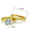 Slickblue Women's Wedding Ring Set - 7mm Clear CZ Round, Silver/Gold Options, Stainless Steel, Size 5-10 - 4 of 4