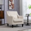 ACEPANO Modern Upholstered Accent Armchair With Scooped Armrests-Beige - 3 of 4