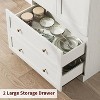 Storage cabinet,farmhouse cutlery cabinet with 2 doors and drawers,used for cabinets,kitchen,dining room,living room - 2 of 4