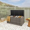 WELLFOR 96gal Outdoor PE Wicker Storage Box with 4 Wheels for Gardening Tools Gray - 2 of 4