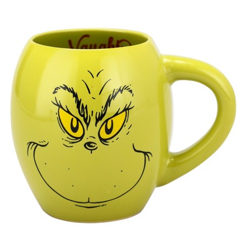 Grinch Big Eyes Holiday Intolerant Green 18oz Ceramic Soup Mug with Spoon