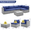 Tangkula 6PCS Patio Conversation Furniture Set Rattan Sectional Sofa Set w/ Navy Cushions - 2 of 4